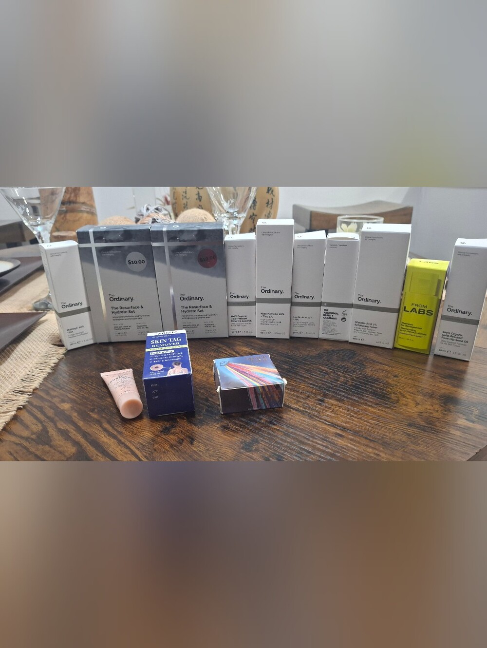 The Ordinary Skincare Lot Of 13 Acid 7% Toner, Resurface Set, Lactic, Rose Hip